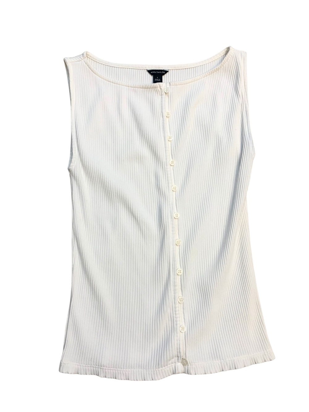 2/$30 Ann Taylor Cream Sleeveless Top Classic 90s Minimalism Capsule Preppy